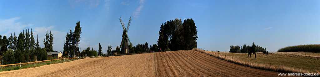 Panorama Wind-Mühle Nebel Amrum
